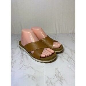 UGG Ugg Kari Flip Flops Criss Cross Metallic Leather upper Sandals Womens Sz 8